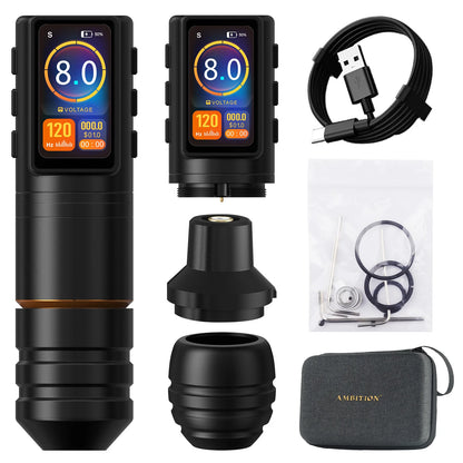 Ambition Ninja Pro+ Wireless Tattoo Machine Billing Battery Professional Rotary Pen Strong Coreless Motor 2000mAh for Artister