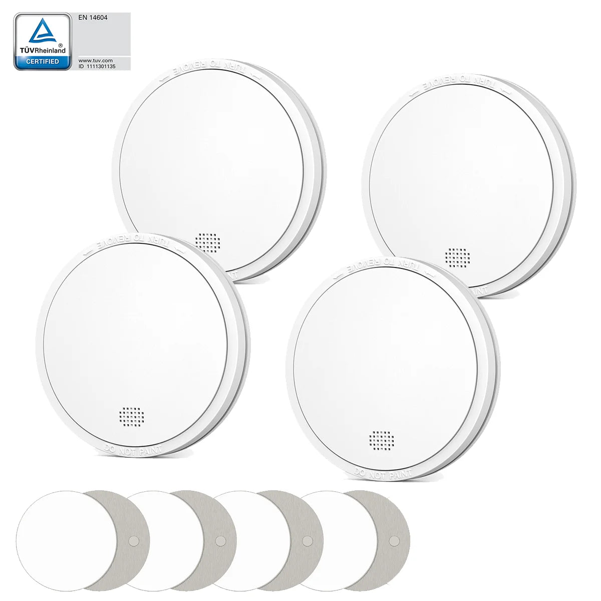 Optisk brandvarnare med inbyggt batteri – 4- eller 8-pack
