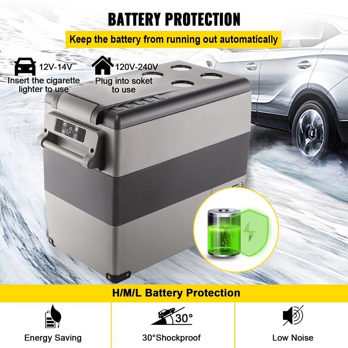 SIHAO Bärbar Kompressorkylbox 35L-55L för Bil och Camping