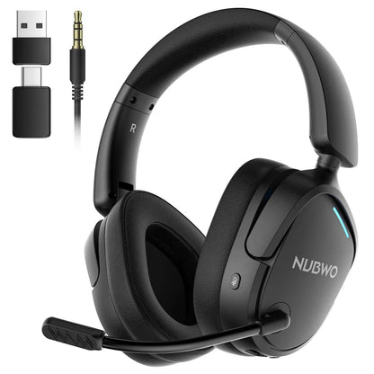 NUBWO HG04 Trådlöst Gaming Headset – Dubbel 2.4GHz & Bluetooth 5.3 80h Batteritid 3 EQ-lägen Riktad Mikrofon PS5 PC Xbox Switch