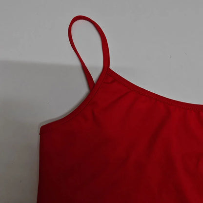 Summer New Simple Solid Color Strap Women's Fashion Versatile and Sexy Bareback Camisole With Adjustable Shoulder Straps Tops