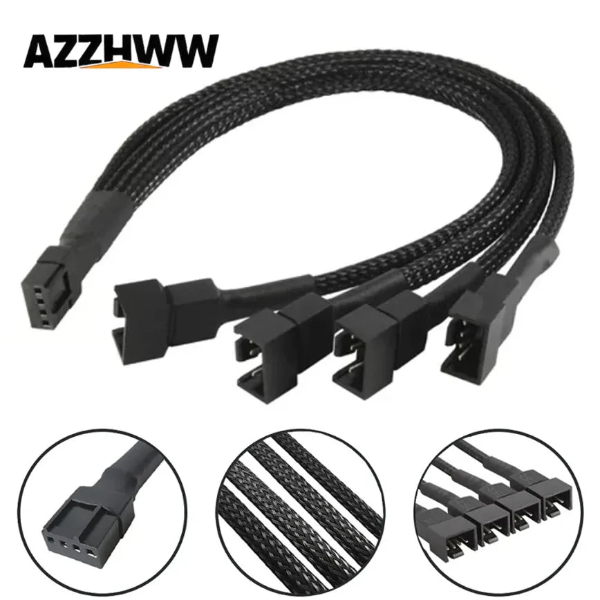 4-pin PWM-fläktsplitter 26 cm – 1 till 1, 2, 3 eller 4