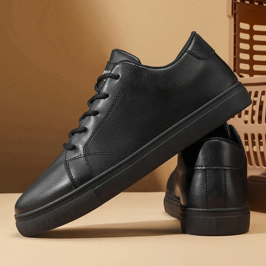 Trendiga vita sneakers för herr – andningsbart material i stor storlek