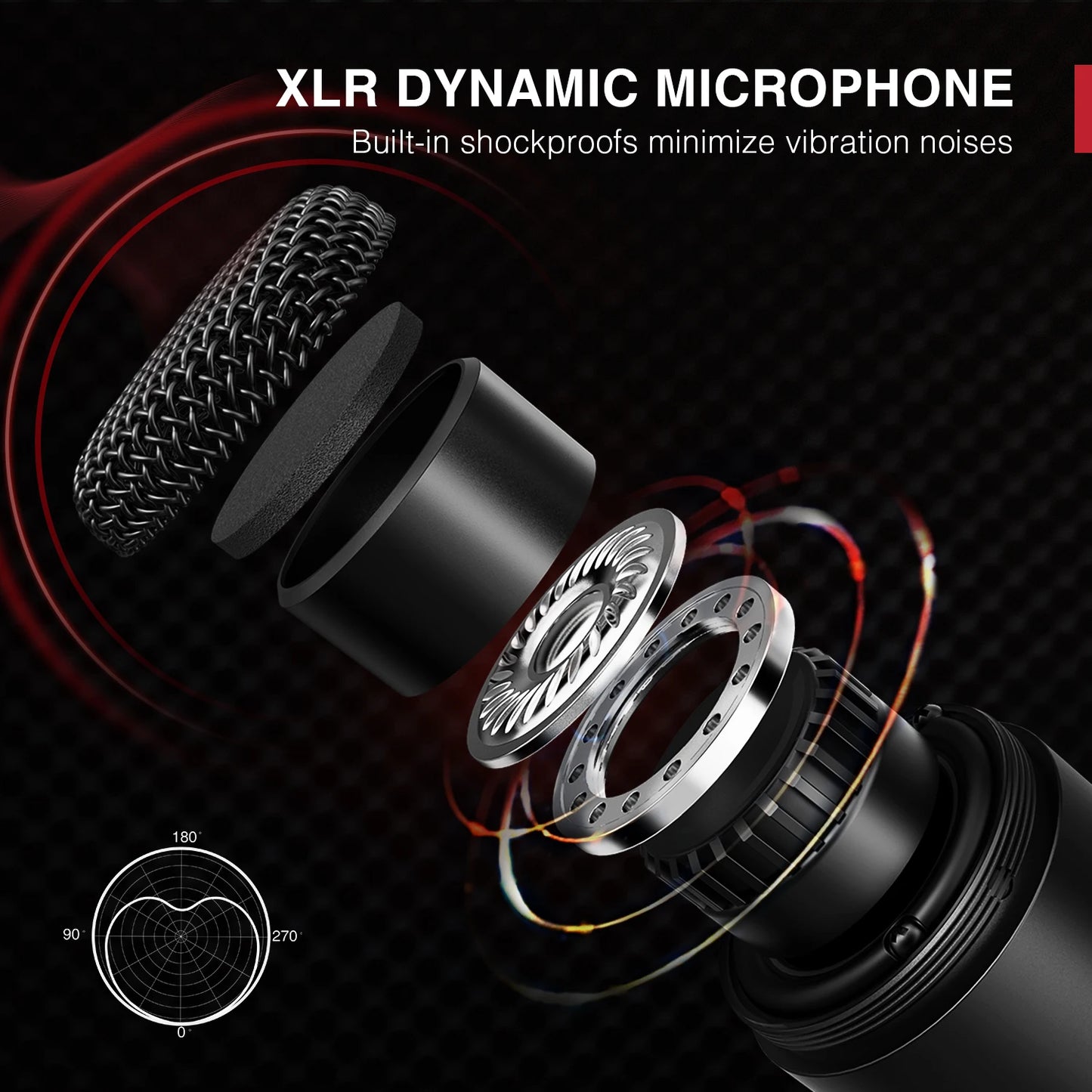 FIFINE XLR Dynamic Microphone,Vocal Podcast Mic with Cardioid Pattern, Metal Mic for Streaming/Dubbing/Video Recording,K669D