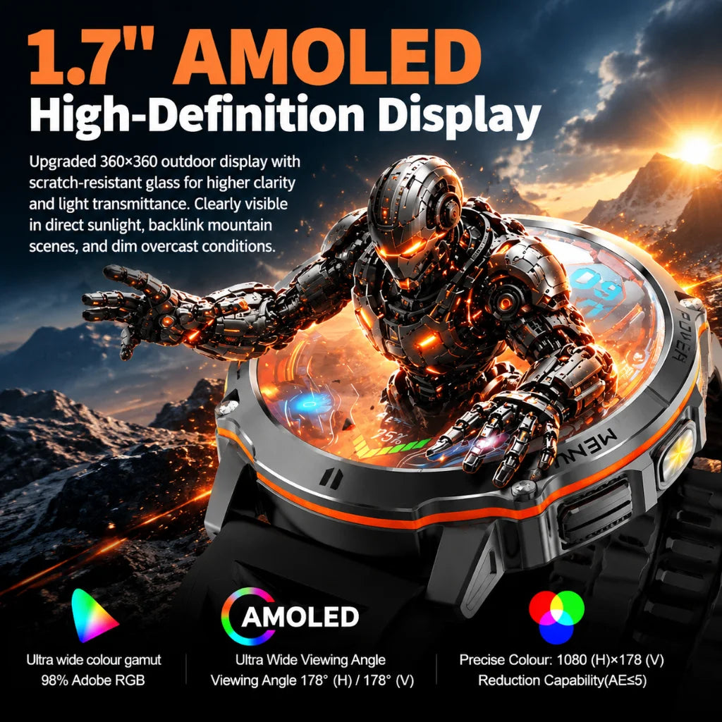 New T-RX6 Ultra Outdoor Sports Smart Watch GPS Compass  Barometer IP68 Waterproof Call Blood Oxygen Military Smartwatch For Men
