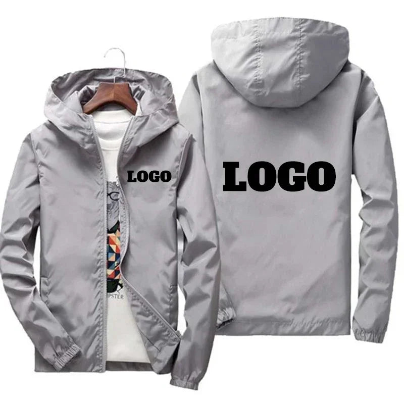 Customized Name: Autumn Jacket, Men's Waterproof Windbreaker, Casual Clothing, Plus Size 7Xl, Black Outdoor Sportswear