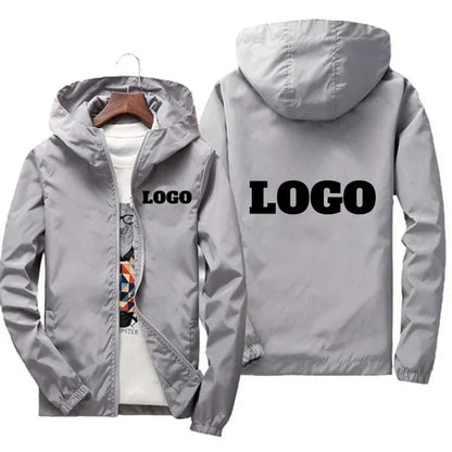 Customized Name: Autumn Jacket, Men's Waterproof Windbreaker, Casual Clothing, Plus Size 7Xl, Black Outdoor Sportswear