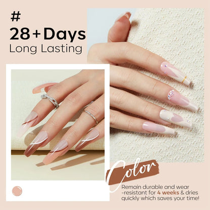 6Pcs Gel Nail Polish Set Milk Tea Popular Color UV LED Nail Gel for Nail Art Easy Apply & Soak Off DIY Home Manicure Salon Use