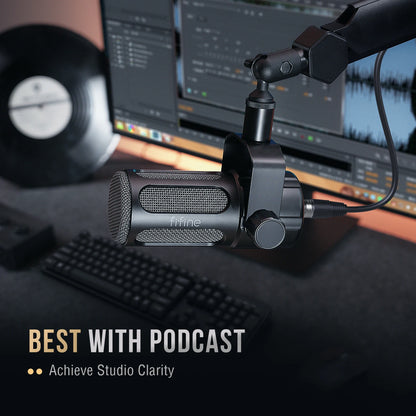 FIFINE XLR Dynamic Microphone for Recording,All Metal Podcast Mic for Streaming,Compatible with Mixer/Audio Interface-TANK1