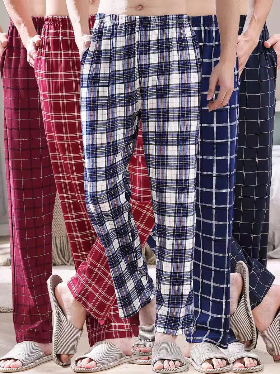 Herr Pyjamasbyxor Långa – Tunna Andningsbara Casual Hemmabyxor, 12 Färger M–6XL