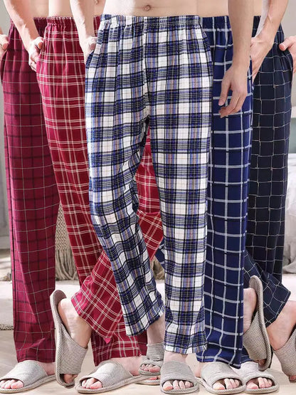 Herr Pyjamasbyxor Långa – Tunna Andningsbara Casual Hemmabyxor, 12 Färger M–6XL