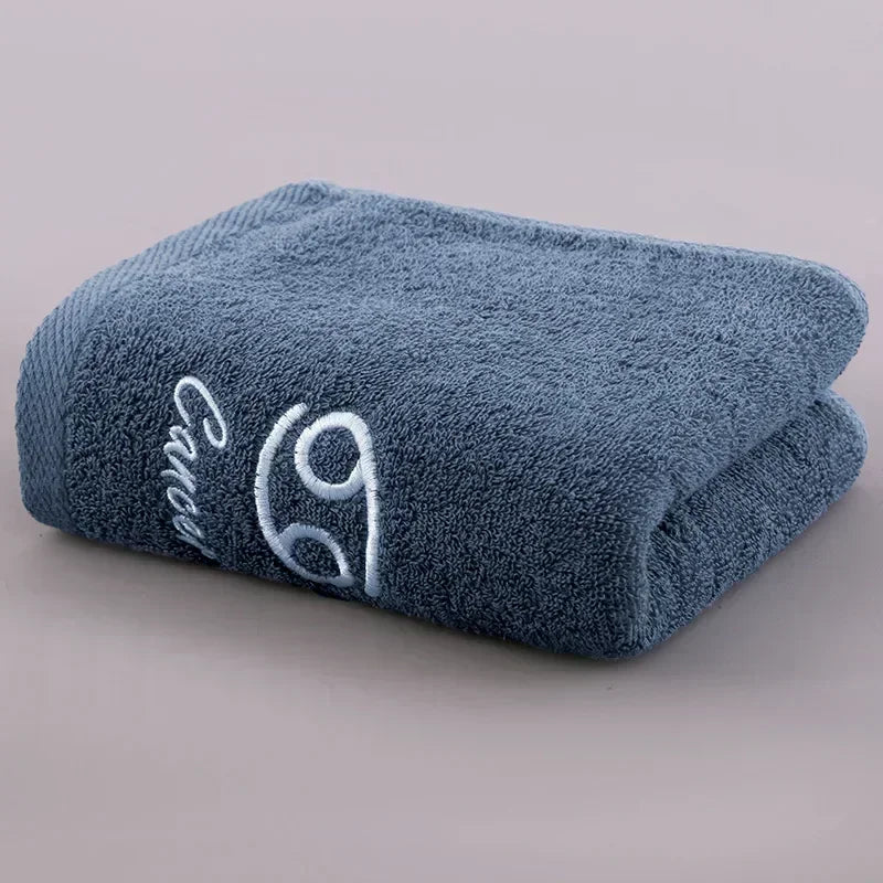 12 Constellation Letters Towel Embroidery Cotton Absorbent Quick Dry Lovers Gift Thickened Sport Soft fashion Face Towel 35x75cm