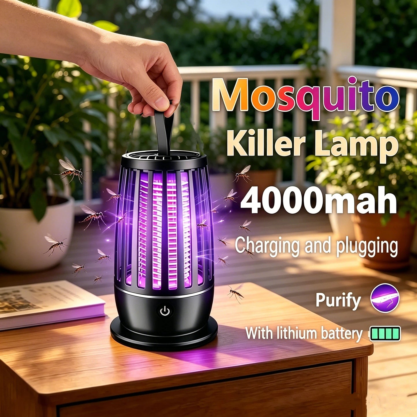 2026 USB Rechargeable Fly Trap Electric Mosquito Killer Lamp Mute Insect Repellent For Outdoor Indoor Anti Mosquito Zapper New