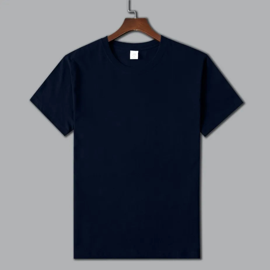 MRMT 2026 Brand New Man's 220g Pure Cotton T Shirt Men Man Solid Color Short Sleeved Combed Cotton Round Neck Thickening