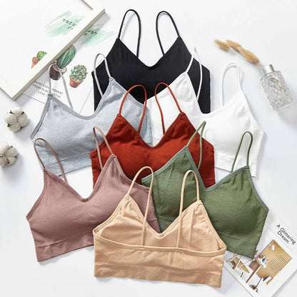 Women Non Wired Bras Seamless Bras Sports Bra Gym Running Push Up Bralette Padded Vest Elastic Brassiere Women Gym Bra Top
