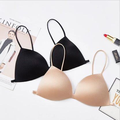 Women Seamless Bra Sexy No Wire Push Up Underwear Girls Students Breathable Thin 2 Colors Bras Female's Bra Breathable Gathered