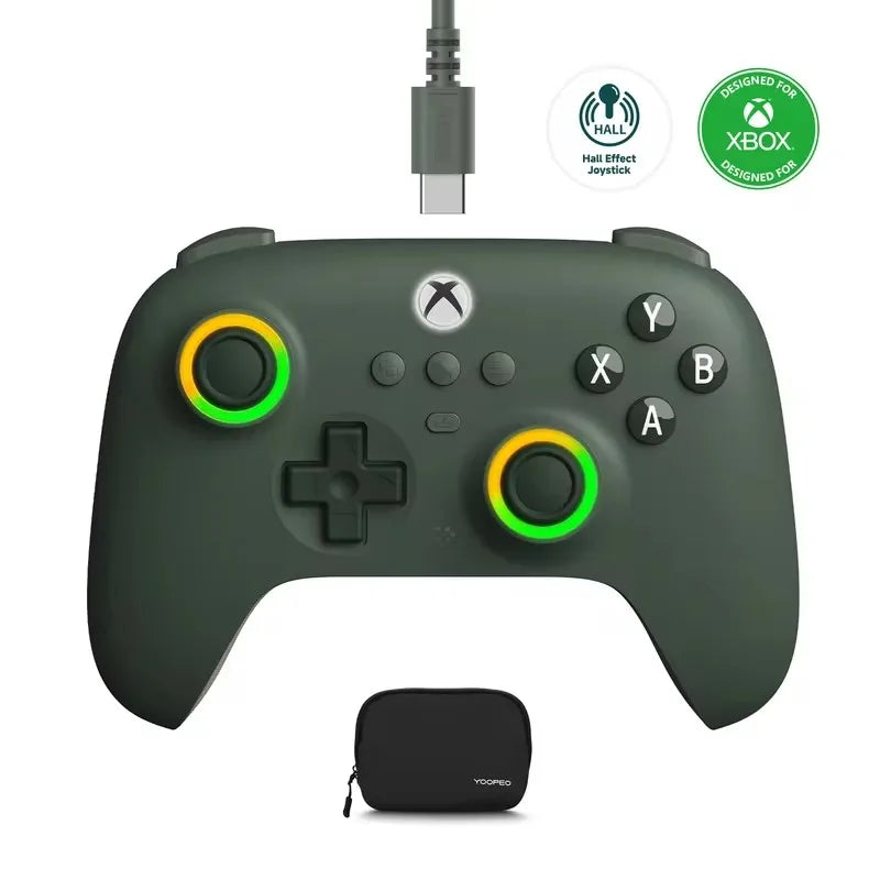 8BitDo Ultimate C Kabelansluten Xbox Handkontroll – Hall Effect GuliKit RGB Fire Ring USB Xbox Series X|S/One/PC Windows 10/11