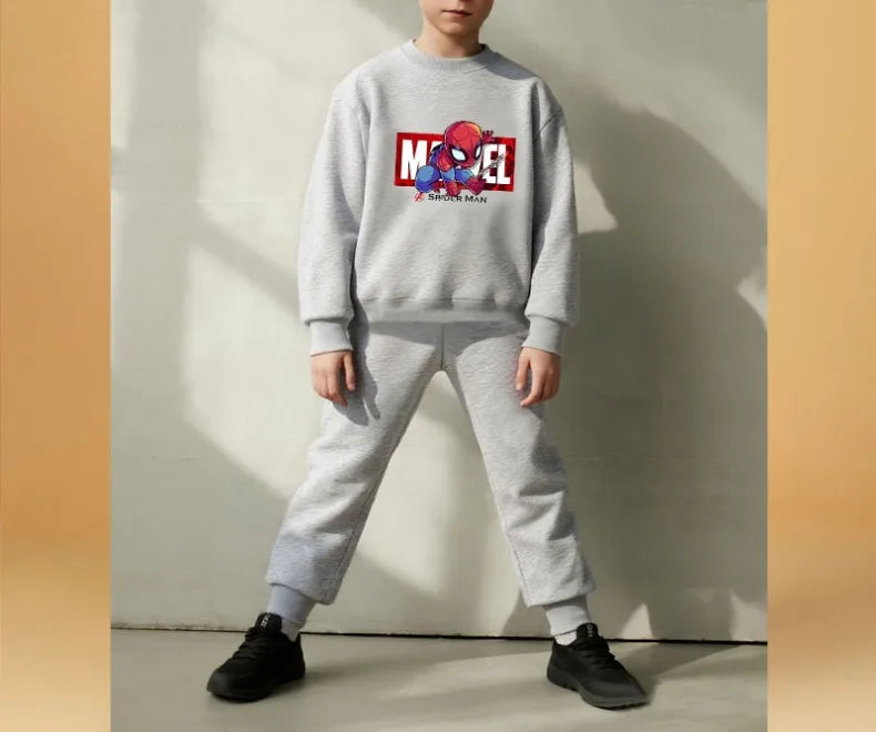 2026 Spring Autumn Boys Sweatshirt Sets Kids Cute Cartoon Printed Hoodies and Pants 2pcs Sets Children's Long Sleeved Clothes