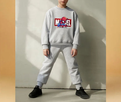 2026 Spring Autumn Boys Sweatshirt Sets Kids Cute Cartoon Printed Hoodies and Pants 2pcs Sets Children's Long Sleeved Clothes