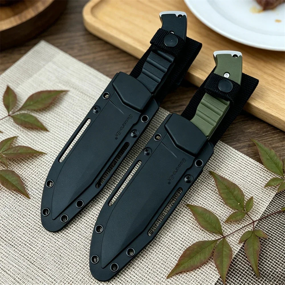 Outdoor Fixed Blade Straight Knife, 7Cr13Mov High Hardness Blade, Nylon Fiber Handle for Camping Hiking Survival EDC Gift Knives