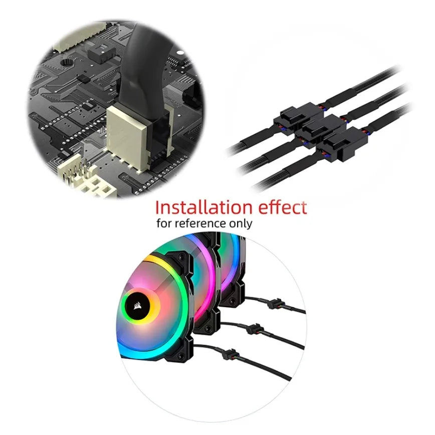 4-pin PWM-fläktsplitter 26 cm – 1 till 1, 2, 3 eller 4