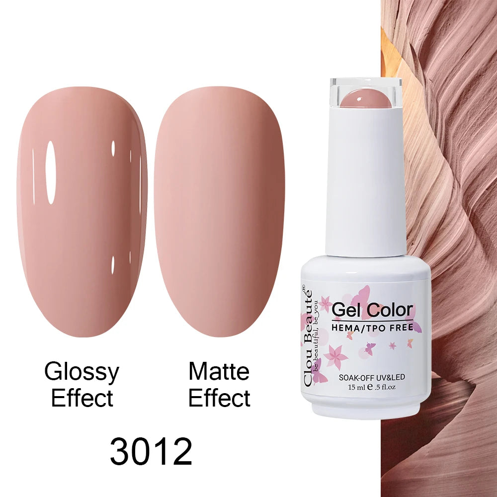 Clou Beaute Gel Nail Polish Neon Brown Royal Blue Red Green Pastal Nude Nail Art Varnishes Gel Lacquer Top Coat UV Gel Nail