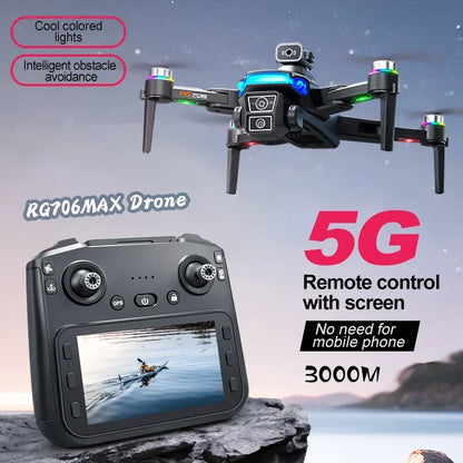 RG706 MAX GPS Drone 8K Professional Dual HD Camera 5G WIFI FPV 360° Obstacle Avoidance Brushless Large Screen Rc Quadcopter Dron