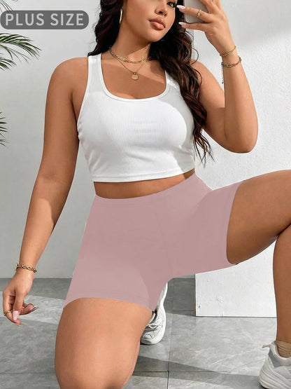 Dam Plus Size Biker Shorts Träning – Mjuk Högsträck Squat Proof Yoga Gym Fitness Knälång, 9 Färger 1XL–4XL