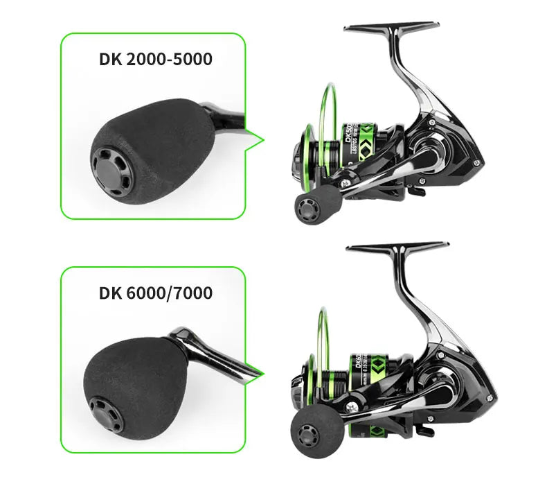 DEUKIO DK Spinning-rulle – Helmetall, 12kg Drag, 5.2:1, Salt- & Sötvatten