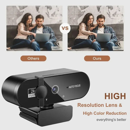 2026 Webcam 1080P Mini Camera 2K Full HD Webcam with Microphone 30fps USB Web Cam for Auto Focus PC Laptop Video Shooting Camera