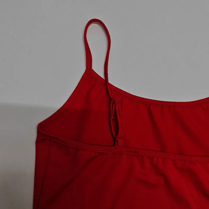 Summer New Simple Solid Color Strap Women's Fashion Versatile and Sexy Bareback Camisole With Adjustable Shoulder Straps Tops