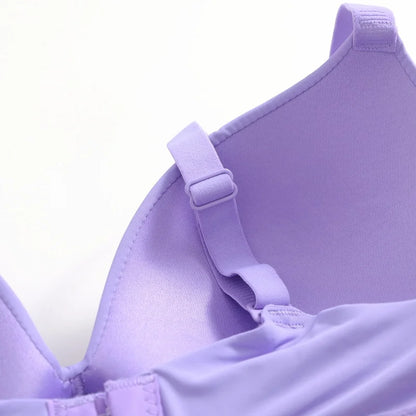 Ice Silk Seamless Wireless Bra Women Push Up Comfort Underwear 3/4 Cup Deep V Neck Daily Lingerie Bralette Plus Size