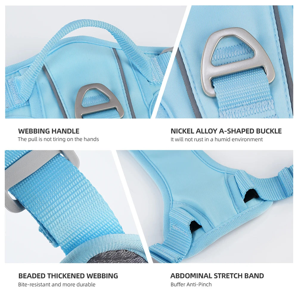Reflekterande No-Pull Hundsele – Ergonomisk Oxford-väst med Handtag, S–XL, 5 Färger