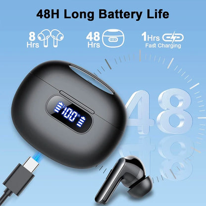 Stereo TWS Wireless Earbuds BT 5.4 Earphones In-ear HiFi Headphones LED Power Display Touch Control Sports Headset For All Smart