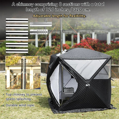 Portable Sauna Tent Three Layer Waterproof  Winter Waterproof Camping Outdoor Winter Steam Tents