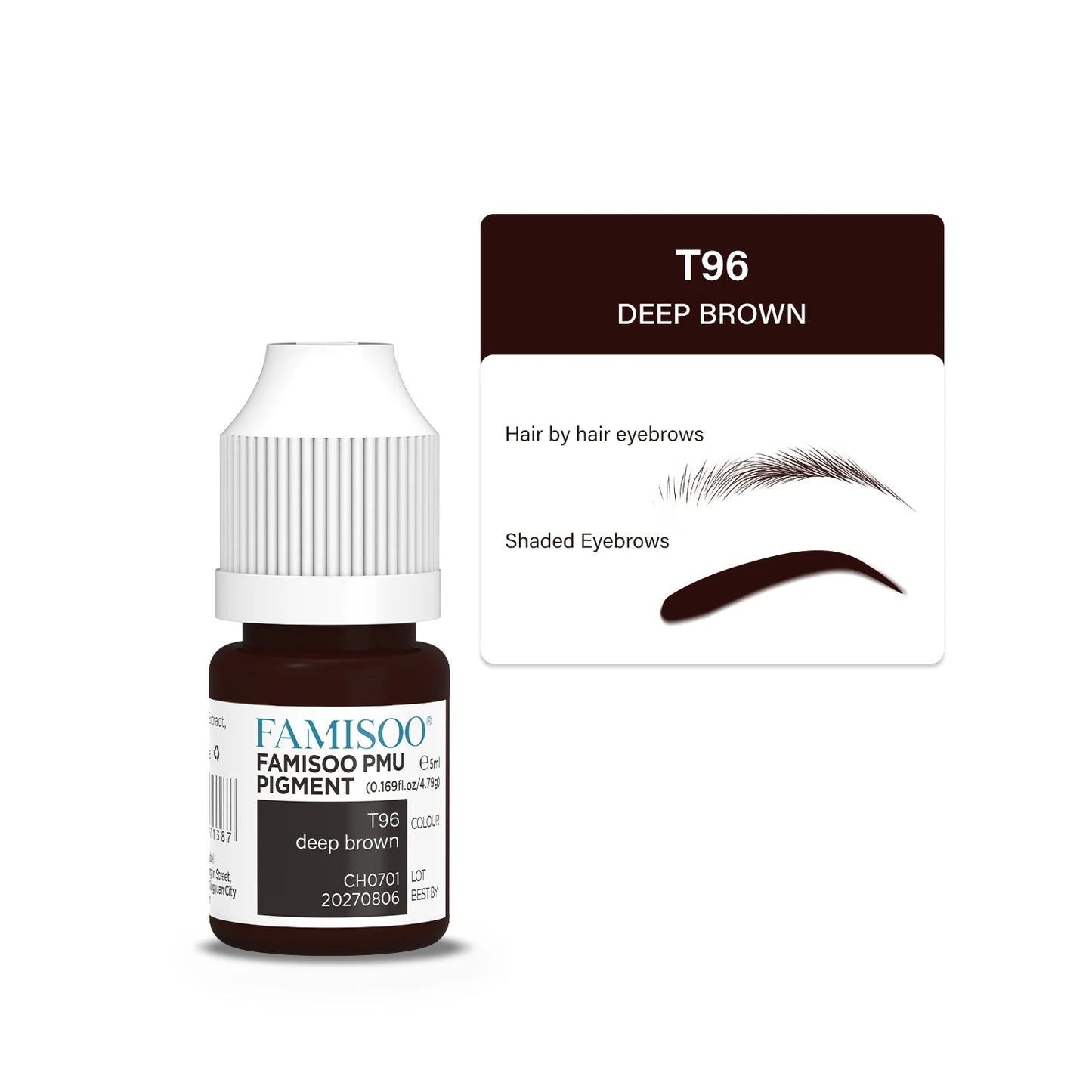 FAMISOO 5ML Permanent Makeup Pigment Tattoo Lips Tattoo Inks Eyebrows Eyeliners Pigments Microblading Pigment Tattoo Pigments