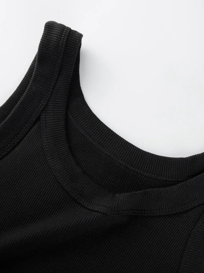 3PCS Y2K Ribbed Cotton Tank Tops Womens Summer Slim O-Neck Sleeveless Casual Soft Breathable Vest Sporty Wear Daily Undershirt