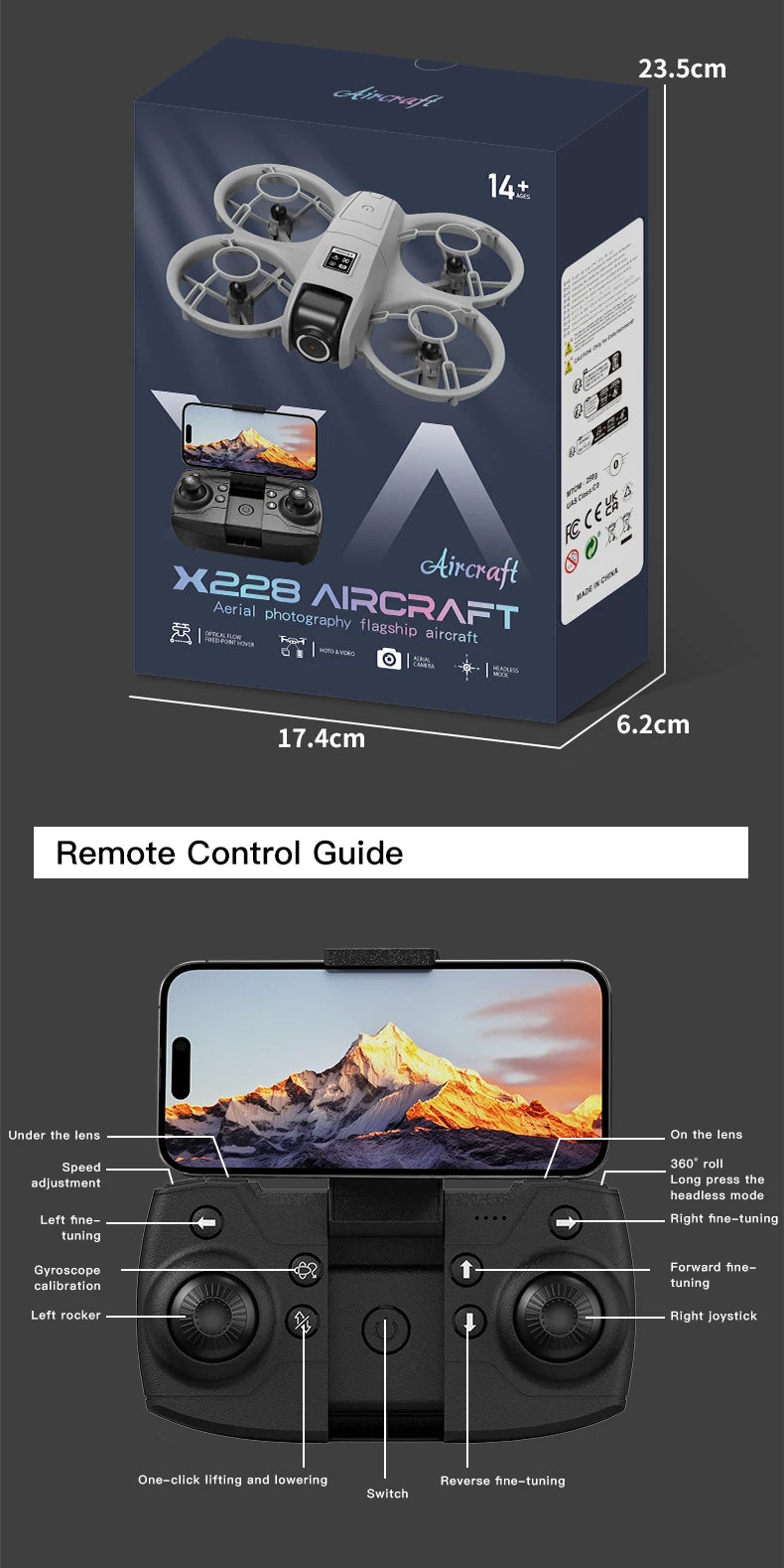 X228 GPS VR Drone, 8K HD Camera, Aerial Quadcopter, Remote Control Avoidance, Ultra-long Battery Life