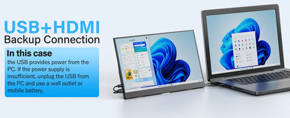 Amoudo 15,6" Portabel IPS Monitor – 1080P 1000 cd/m² Matt USB-C Mini-HDMI Inbyggda Högtalare VESA