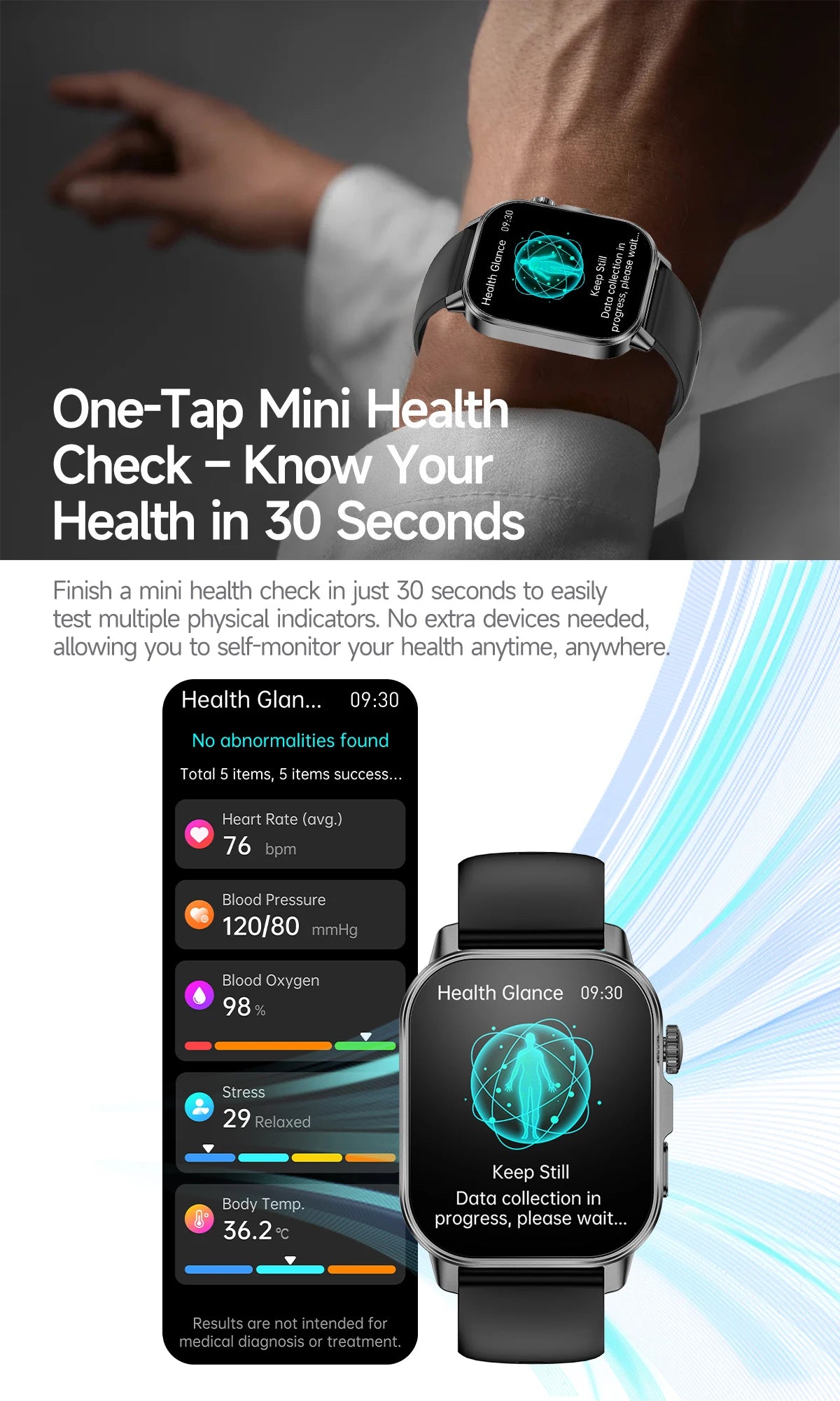 Nursing Grade New ECG+PPG Healthy Diagnose Smart Watch Men Body Analysis Blood Pressure Lipid Uric Acid NFC Health Tracker Watc