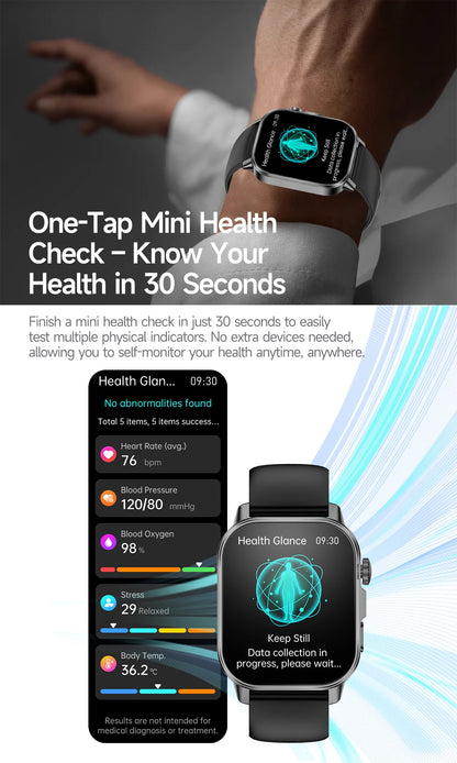Nursing Grade New ECG+PPG Healthy Diagnose Smart Watch Men Body Analysis Blood Pressure Lipid Uric Acid NFC Health Tracker Watc