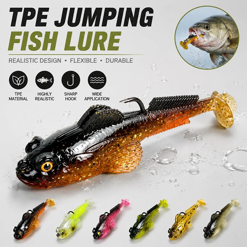 10g 13g 18g Goby Soft Lure T-tail Swim Bait Fishing Accessories Jump Fish Fishing Lures Pre Weighted Soft Lure