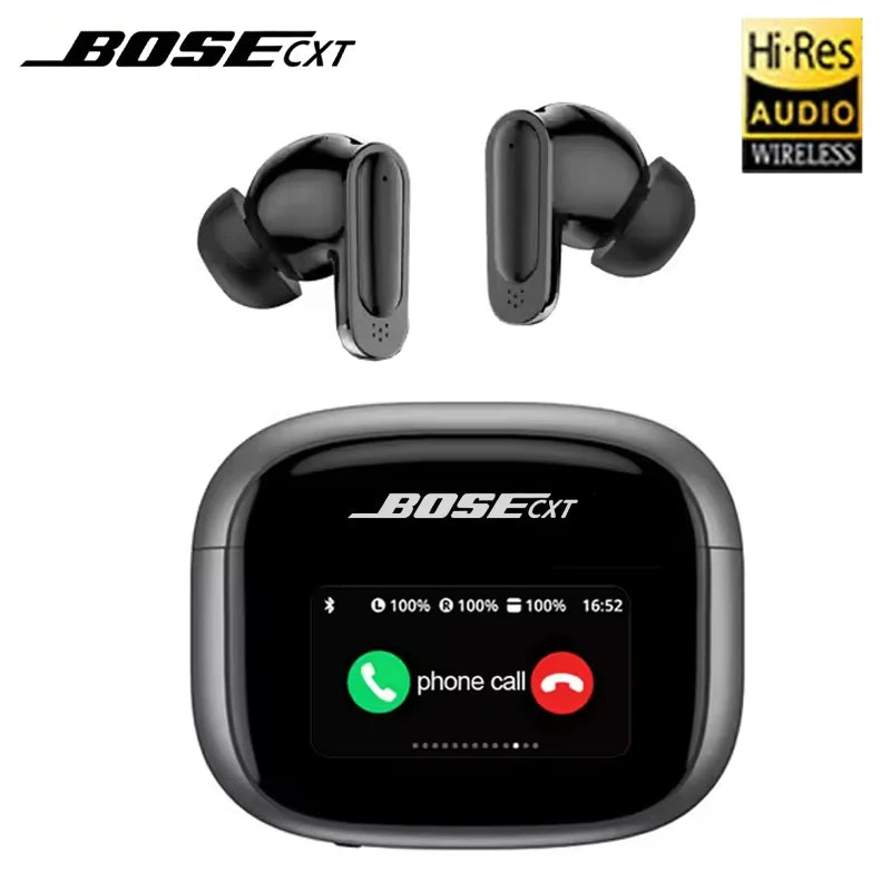 BOSECXT V11 True Wireless In-Ear Earbuds – Bluetooth 5.4 ANC ENC HiFi Stereo Touch-kontroll Mikrofon Laddningsfodral Svart
