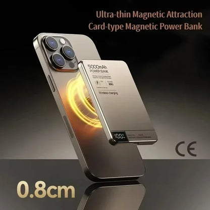 Lenovo 500000mAh Magnetic Power Bank Super Fast Charging for Magsafe Wireless External Battery Powerbank for iPhone Samsung