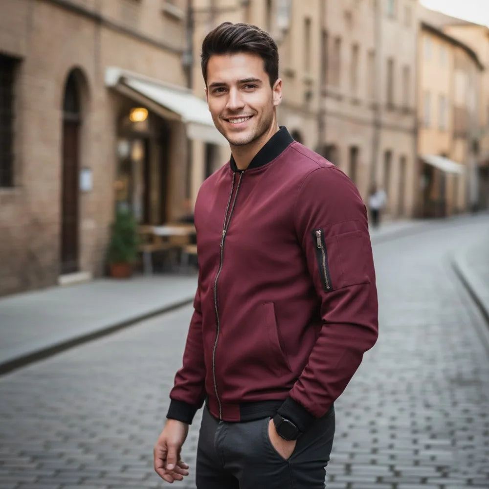 Lätt Baseballjacka Herr – Tunn Bomber Vår/Sommar, Retro Streetwear, XS–4XL
