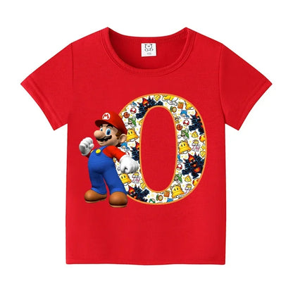 Barn T-shirt 100% Bomull – Tecknat Tryck Kortärm Unisex Casual Storlek 100–160cm