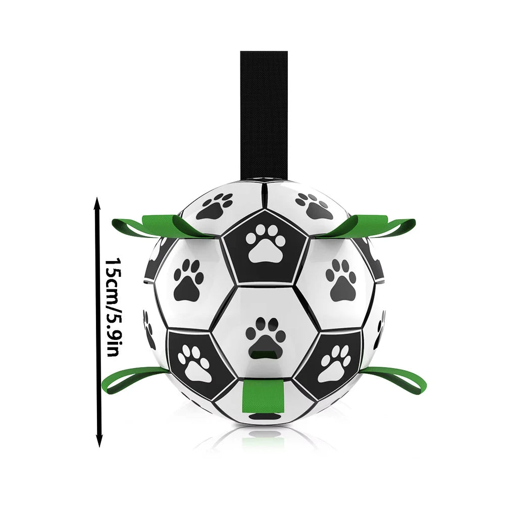Dog Interactive Pull Football Toys with Grab Tabs Outdoor Training Balls Dog Sport Bite Chew Teething Ball Pet Supplies