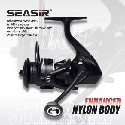 SEASIR TINGHE Spinning Fiskerulle – Max 20kg Drag, 5.2:1, Saltvattensskyddad, Aluminiumhandtag, 2500–6000