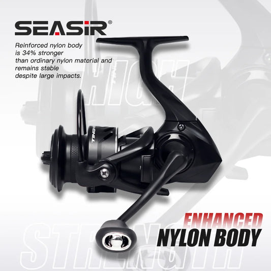 SEASIR TINGHE Spinning Fiskerulle – Max 20kg Drag, 5.2:1, Saltvattensskyddad, Aluminiumhandtag, 2500–6000