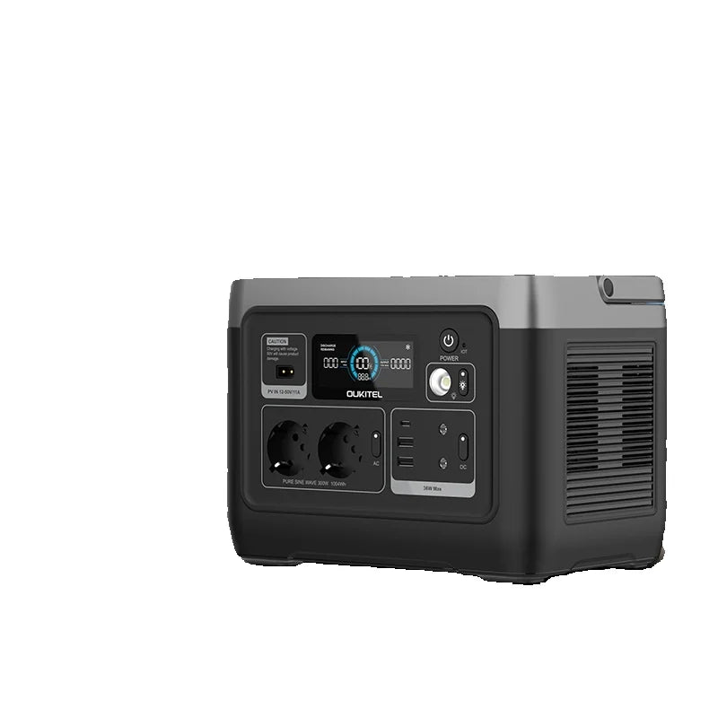 OUKITEL P1001E 1004.8Wh LiFePO4 Power Station｜300W(600W Peak) 230V Pure Sine Wave, 10ms UPS, 3H Fast Charging, 200W Solar Input, 8000 Cycles. Portable Backup Power for Camping, Motorhomes, Van Life, Travel, Fishing, Home Blackouts & Off-Grid Use